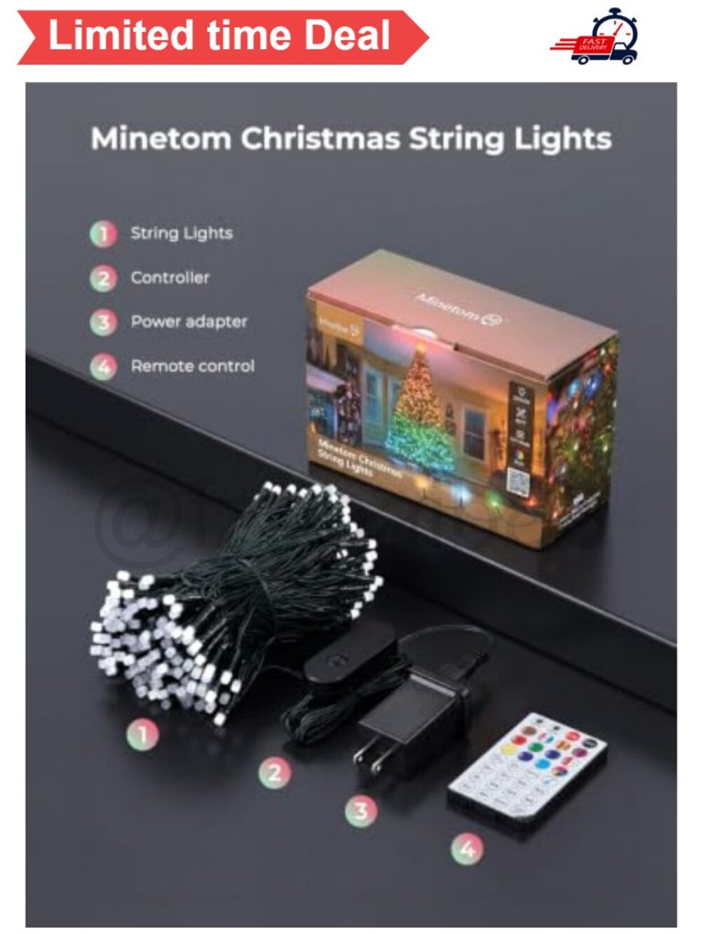 🎄 250 LED Smart Color Changing String Lights 82ft App Control - Picture 4 of 5
